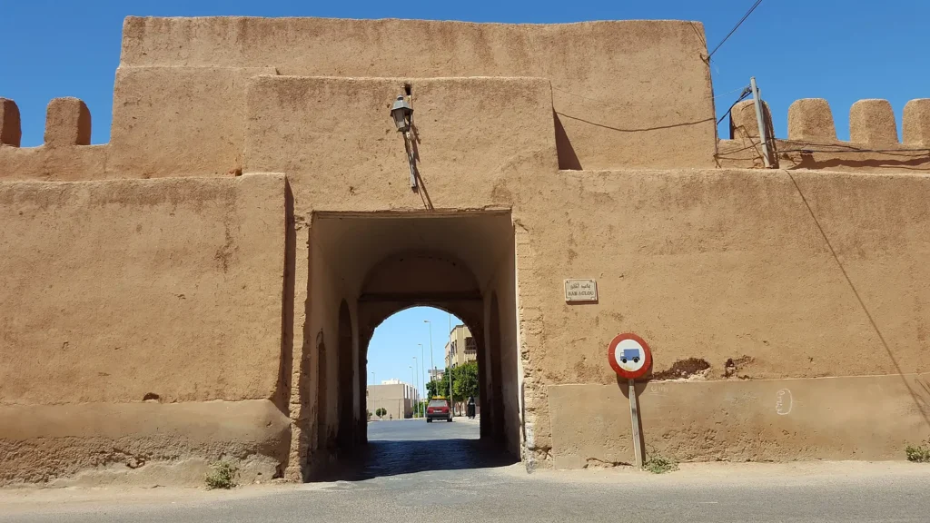 Bab Aglou, an arched gate in the earthen ramparts of Tiznit