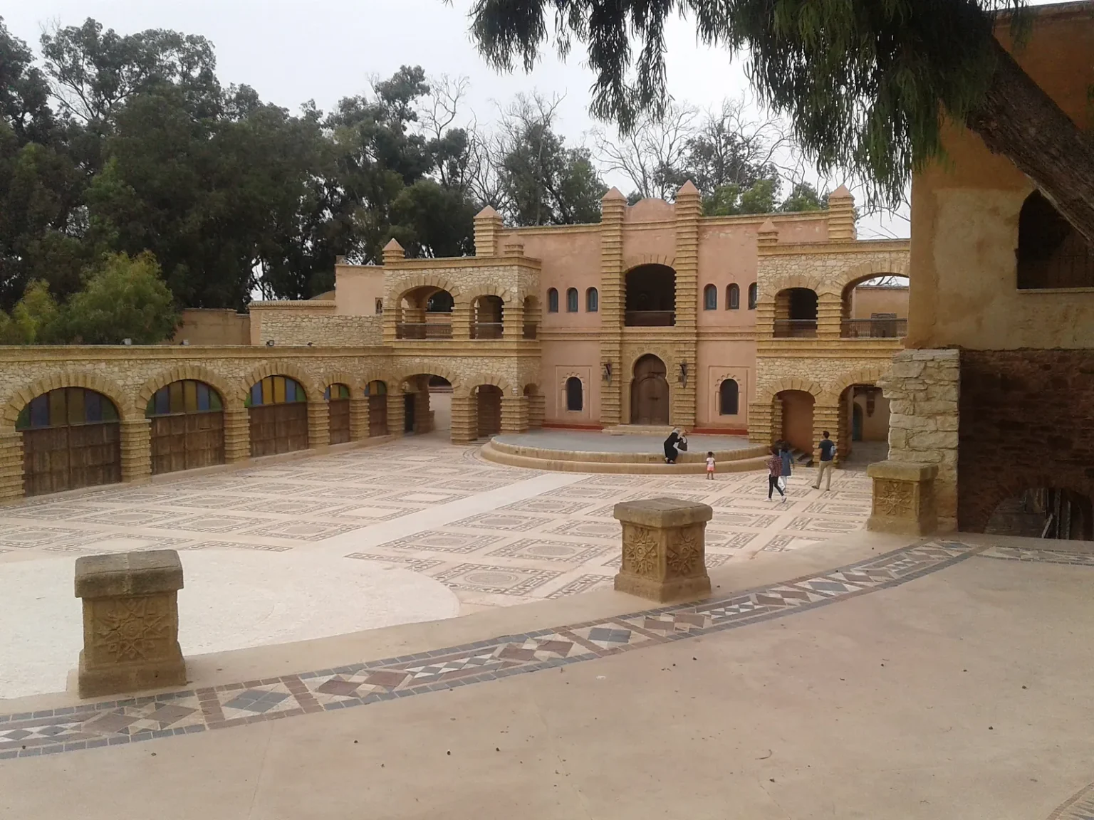 Courtyard and arcaded buildings of the Medina Coco Polizzi near Agadir